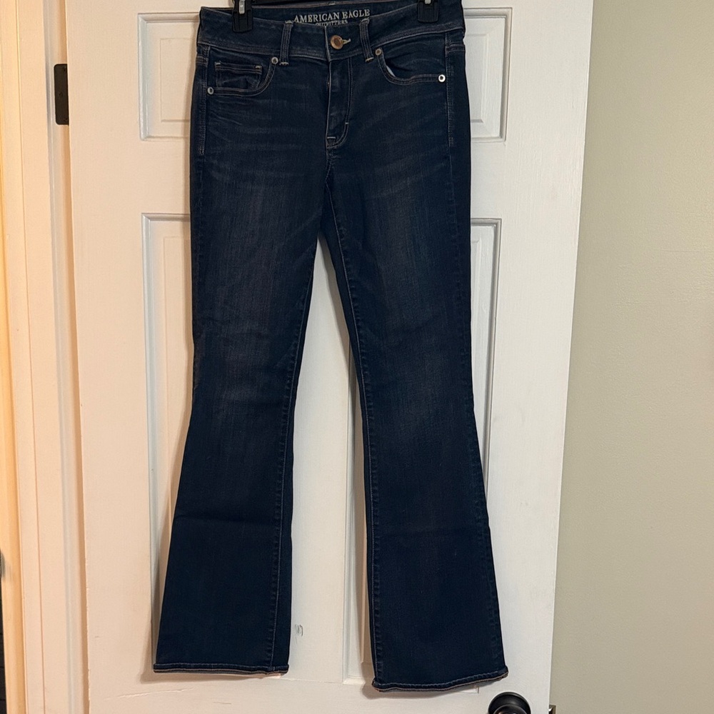 American Eagle Outfitters Women's Deep Blue Flare Jeans